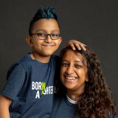 Salina and her son Tyler are both living with NF. Image courtesy of the Children's Tumor Foundation.