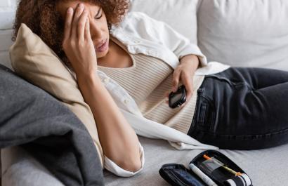 Tired woman with glucometer. Image credit: Light Field Studios via Shutterstock. Tired woman with glucometer. Image credit: Light Field Studios via Shutterstock.