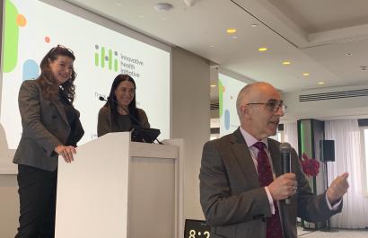 Image of an IHI staff members giving a presentation
