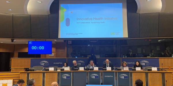 Niklas Blomberg at the European Parliament's SANT committee meeting. 
