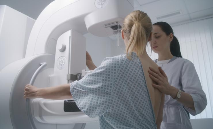 A woman having a mammogram. Image by Frame Stock Footage via Shutterstock.