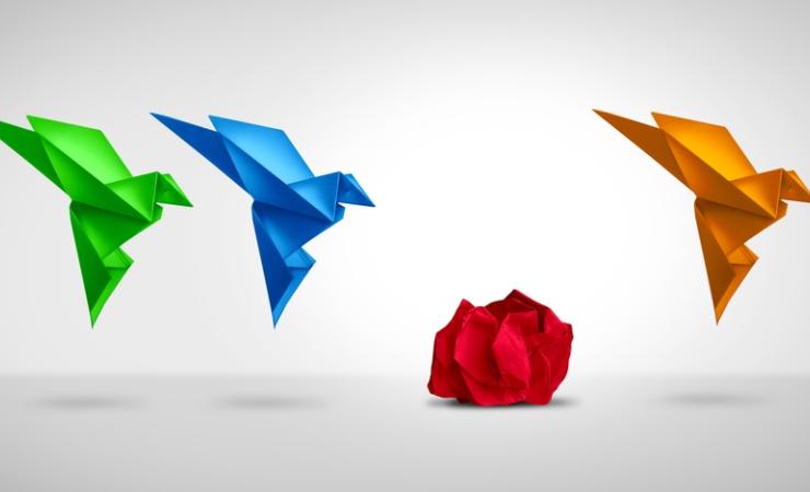 Origami cranes taking flight, like new ideas for IHI health research and innovation projects