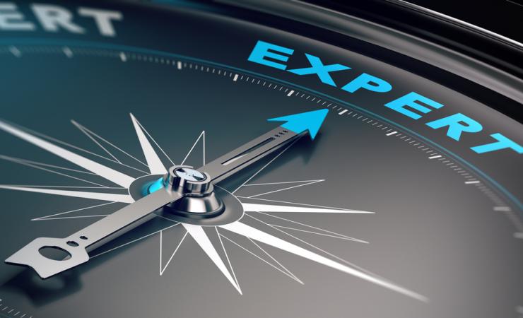 A compass pointing to the word 'Expert'. Image by Olivier Le Moal via Shutterstock
