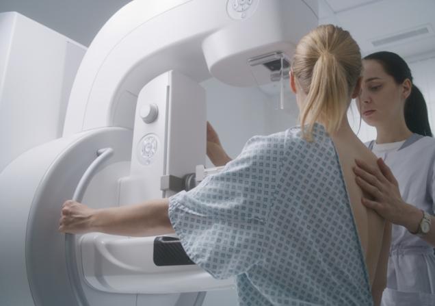 A woman having a mammogram. Image by Frame Stock Footage via Shutterstock.