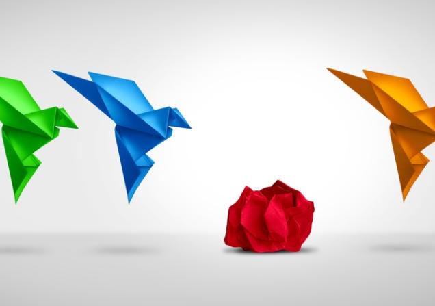 Origami cranes taking flight, like new ideas for IHI health research and innovation projects