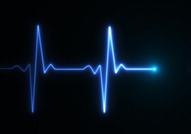 A blue ECG line on a black background. The care pathway for cardiovascular diseases is complex.