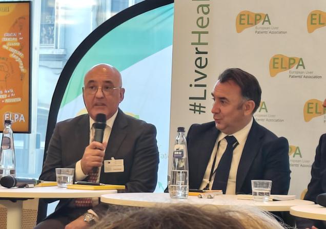 Manuel Castro Cabezas speaking on a panel on liver health at the European Parliament. Image credit: Catherine Collins.