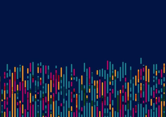 Coloured vertical lines reaching halfway up the image, against a dark blue background. Image by natrot via Shutterstock