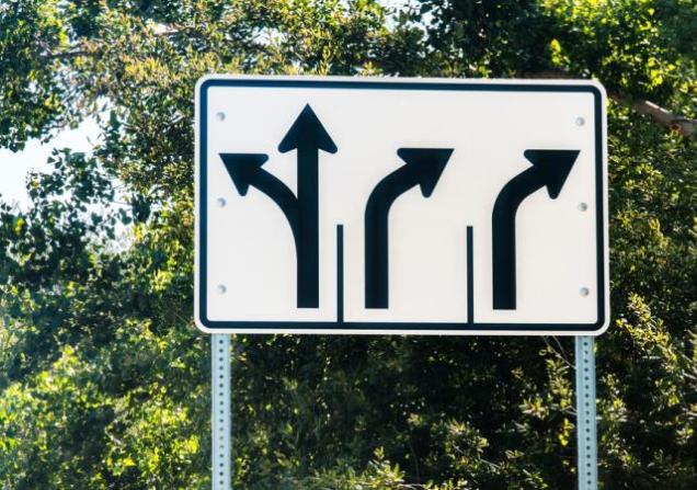 A road sign showing exit lanes. EXIT-CVD aims to help patients exit the cardiovascular disease continuum.