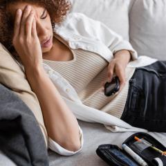 Tired woman with glucometer. Image credit: Light Field Studios via Shutterstock. Tired woman with glucometer. Image credit: Light Field Studios via Shutterstock.