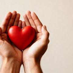 Hands holding a heart. IMPACT-MED aims to improve the care of cardiometabolic diseases.