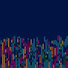 Coloured vertical lines reaching halfway up the image, against a dark blue background. Image by natrot via Shutterstock