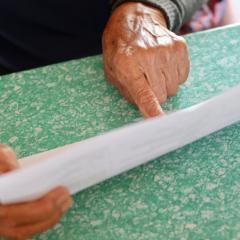 PREFER are finalising a set of recommendations on how and when to include patient perspectives on thebenefits and risks of medicines. Image by kikpokemon via Shutterstock Elderly person reading a medicines leaflet by kikpokemon via Shutterstock